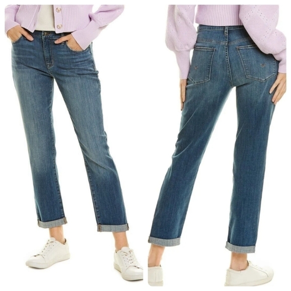 New Hudson Jeans Natalie Katya Mid-Rise Slim Boyfriend Crop Jean | Sz 27 - Picture 1 of 10